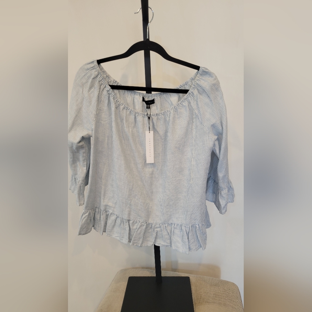 Sanctuary Light Blue Striped Blouse